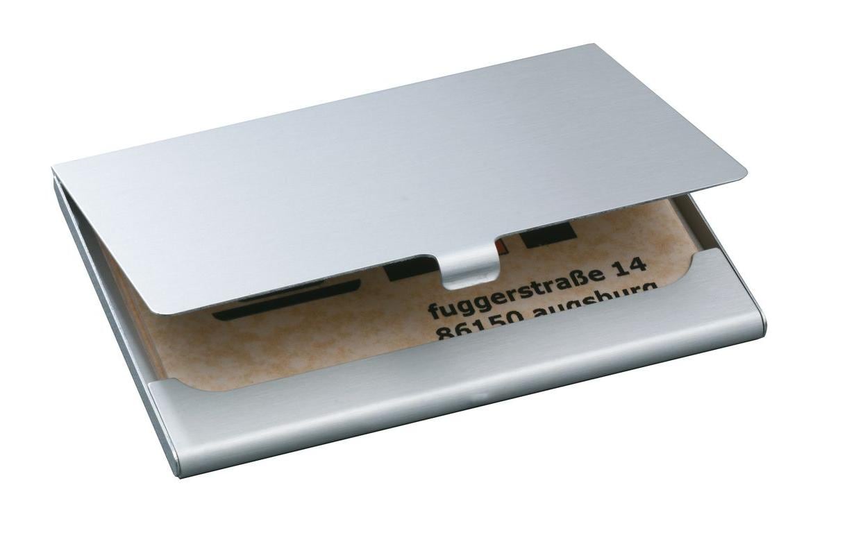 Sigel Visitenkarten-Etui, silber, matt Aluminium für bis zu 15K. (max. 91x58mm)