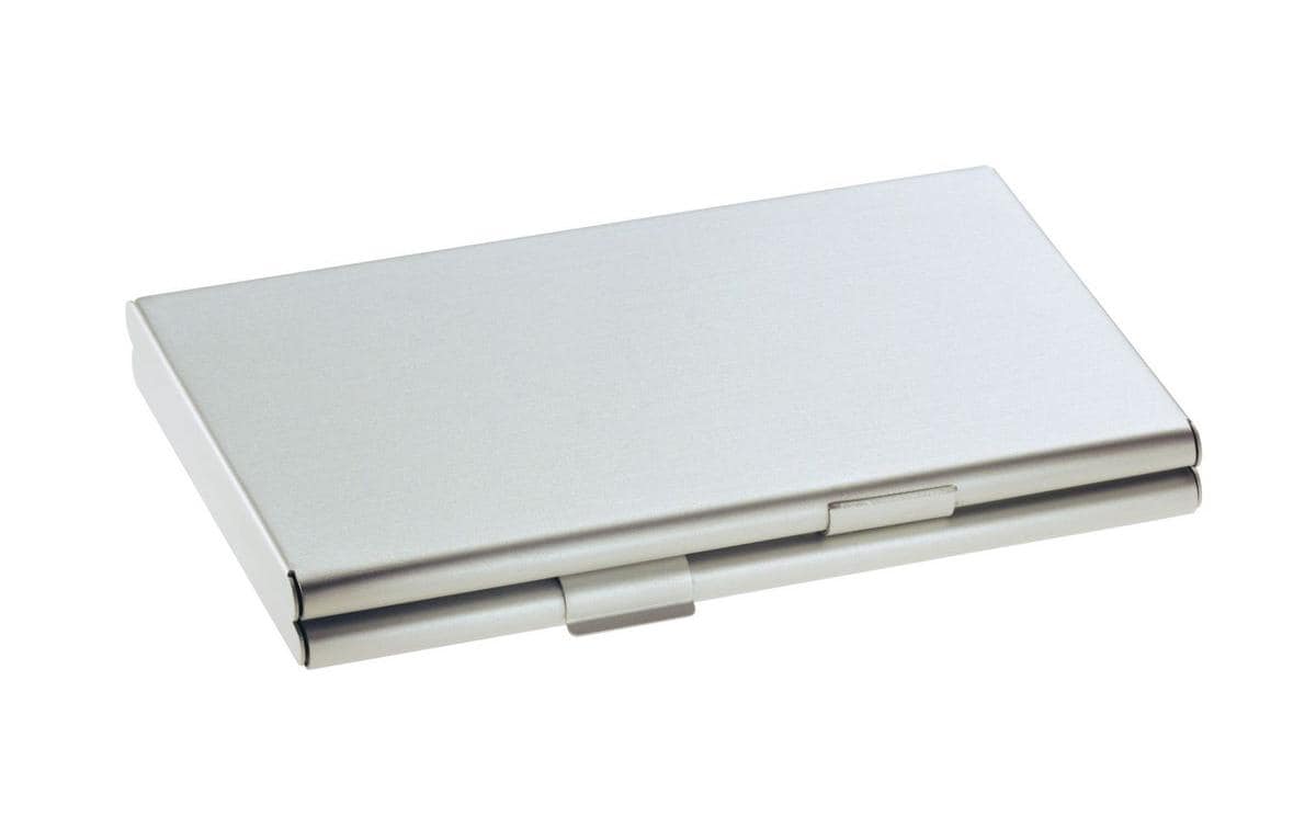 Sigel Visitenkarten-Etui Twin,silber,matt 2 Fächer, Aluminium bis 30K. (max.90x58mm)