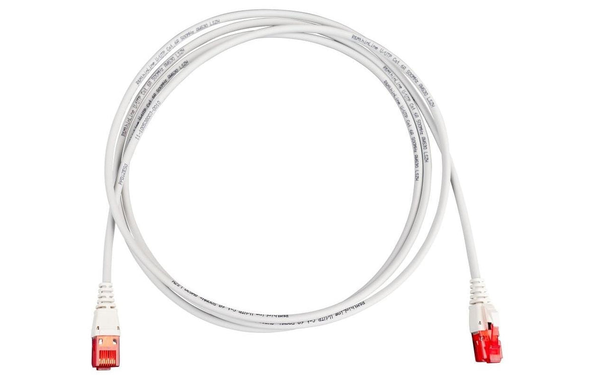 R+M Thin-Line Patchkabel U/UTP Kat.6A, 1m LSZH Mantel grau