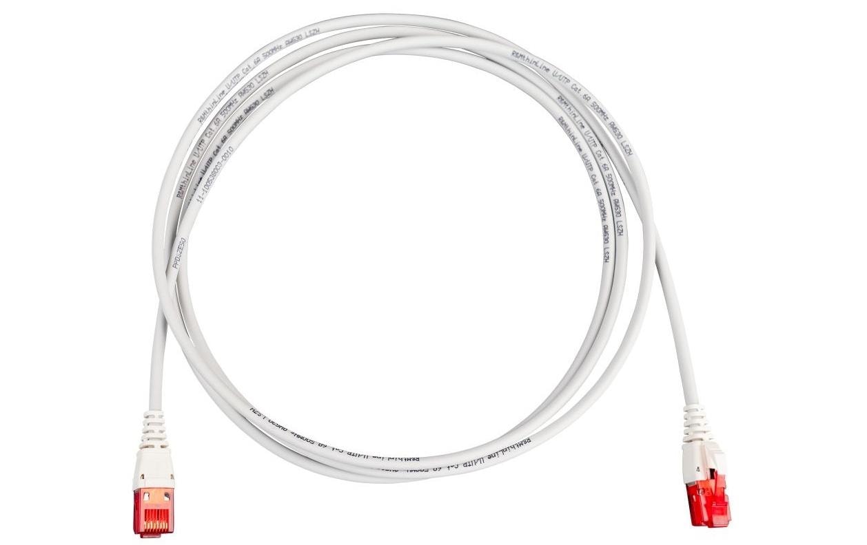 R+M Thin-Line Patchkabel U/UTP Kat.6A, 3m LSZH Mantel grau