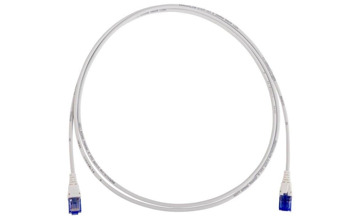 R+M Thin-Line Patchkabel U/UTP Kat.6, 7.5m LSZH Mantel grau