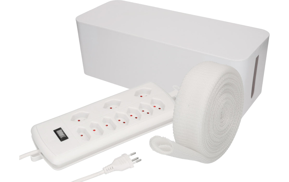 Max Hauri Kabelbox inkl. Steckerleiste Kabelschlauch, 7xT13, 2m Kabel mit Schalter
