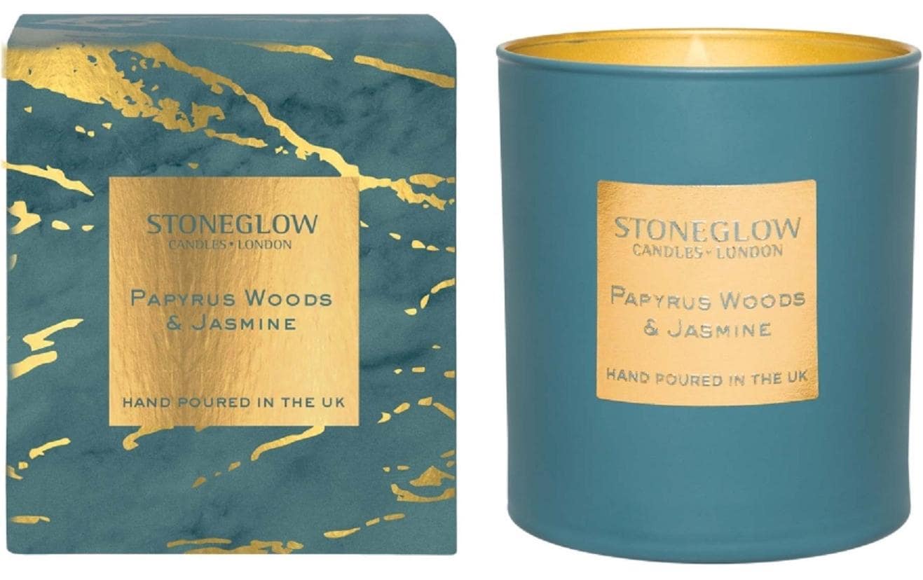 Stoneglow Duftkerze Papyrus Woods Brenndauer 40 Stunden