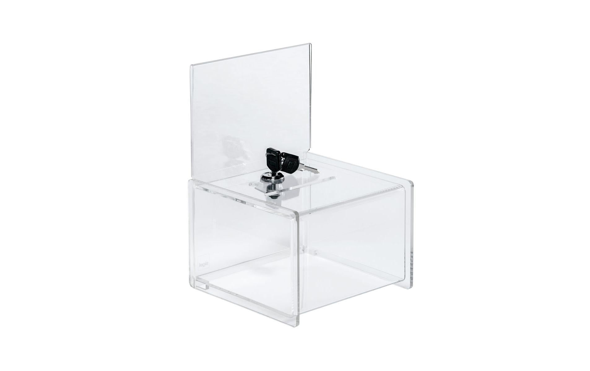 Sigel Spendenbox mit Einstecktafel mit abschliessbarem Schloss + 2 Schlüssel