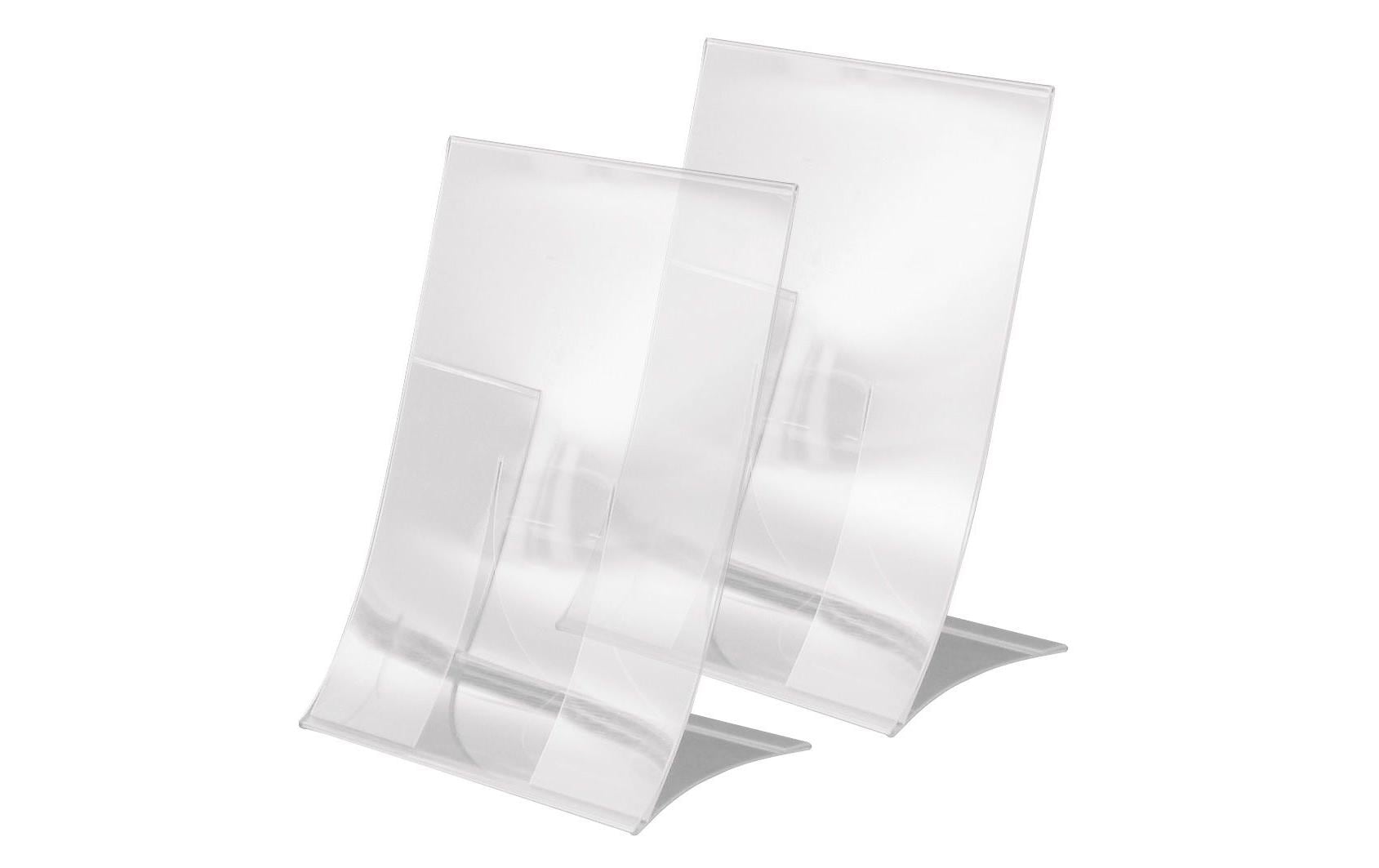 Sigel Tischaufsteller, klappbar, einseitig glasklar, Hartplastik, 1,0 mm, A5, 2 ST