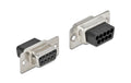 Delock D-Sub 9 Pin Crimp Buchse Metall, 4 Stück