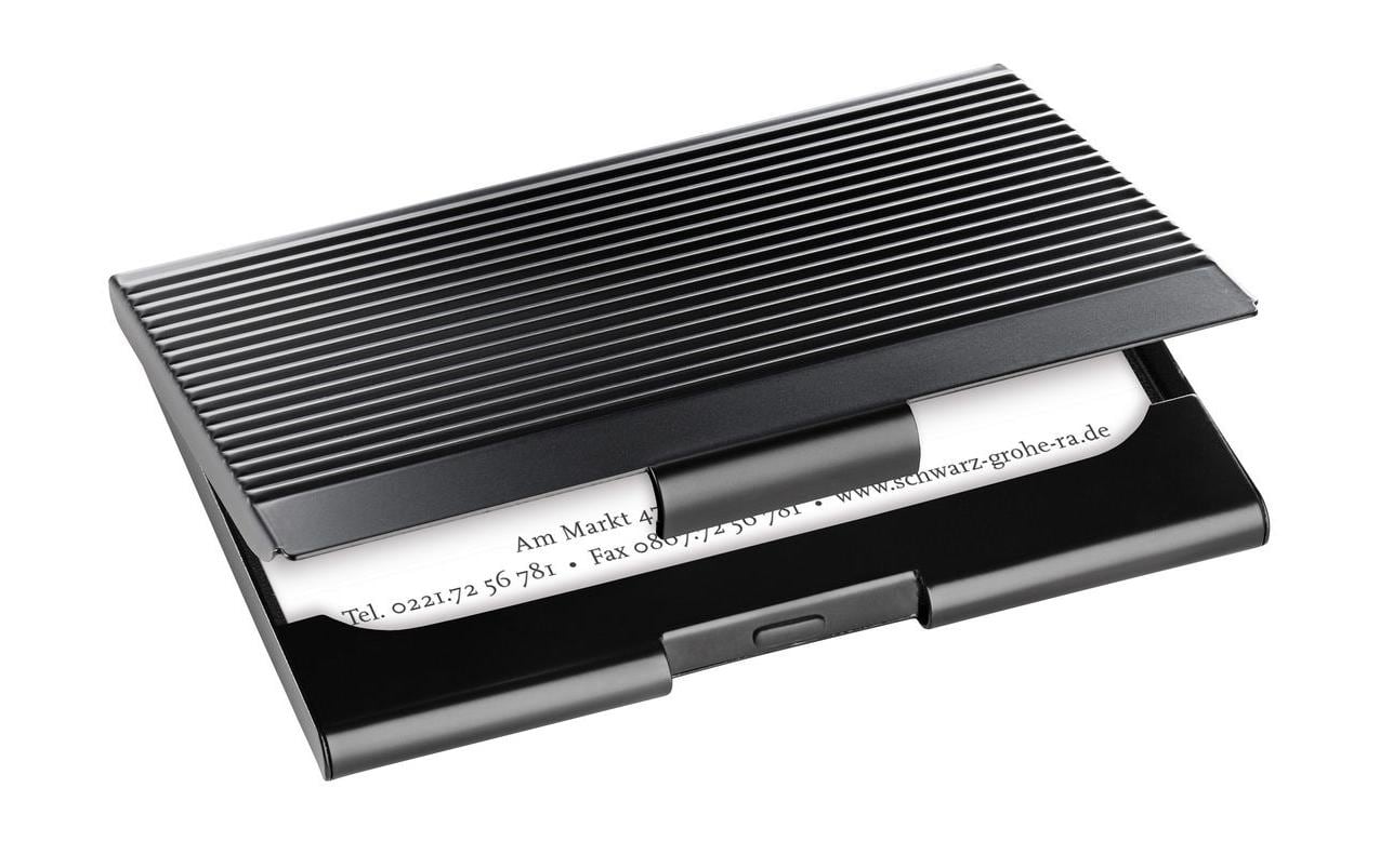 Sigel Visitenkarten-Etui, schwarz, matt Metall für bis 20 Karten (max. 91x56mm)