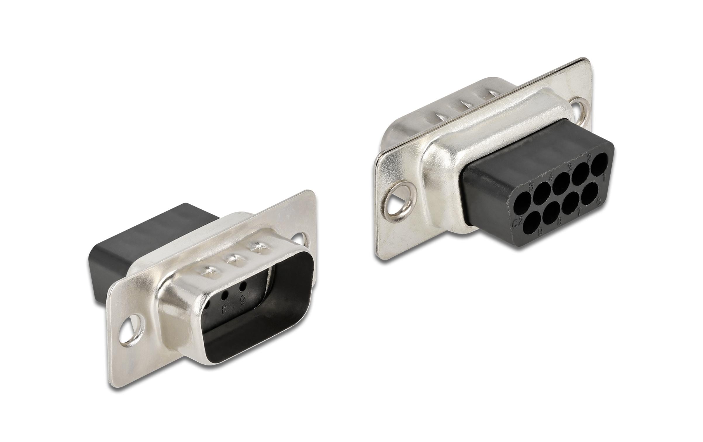 Delock D-Sub 9 Pin Crimp Stecker Metall, 4 Stück