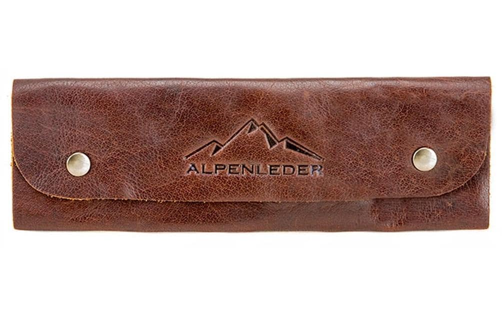 Alpenleder Stifteetui "Lissi" 19x6.5cm, cognac