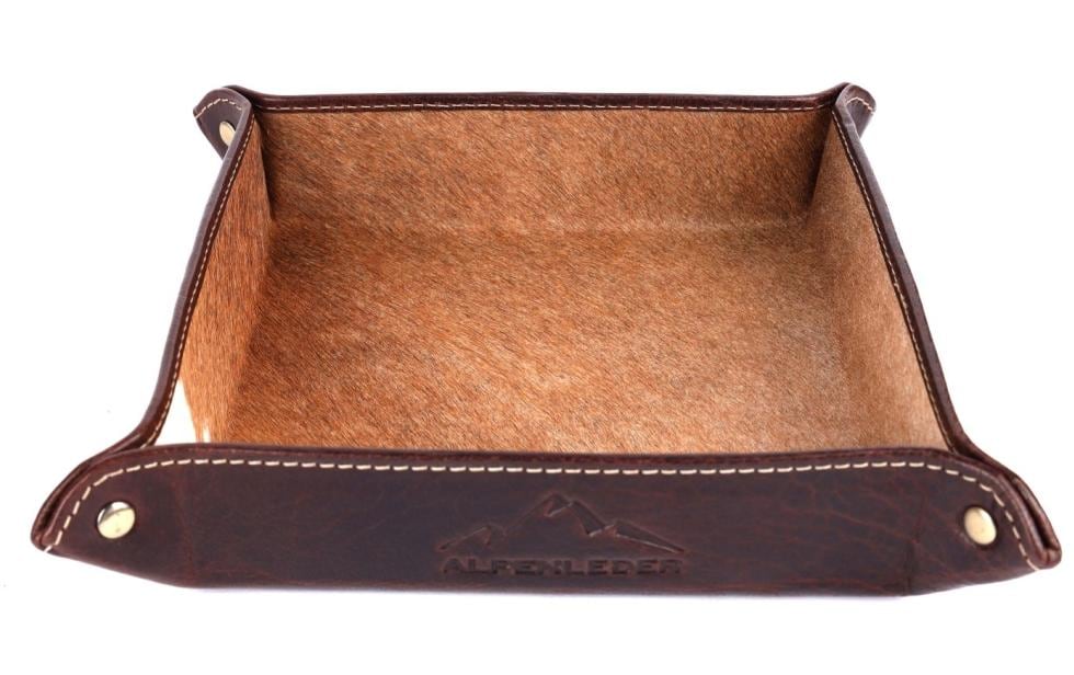 Alpenleder Taschenentleerer "Grattler" 17x17cm, Kuhfell