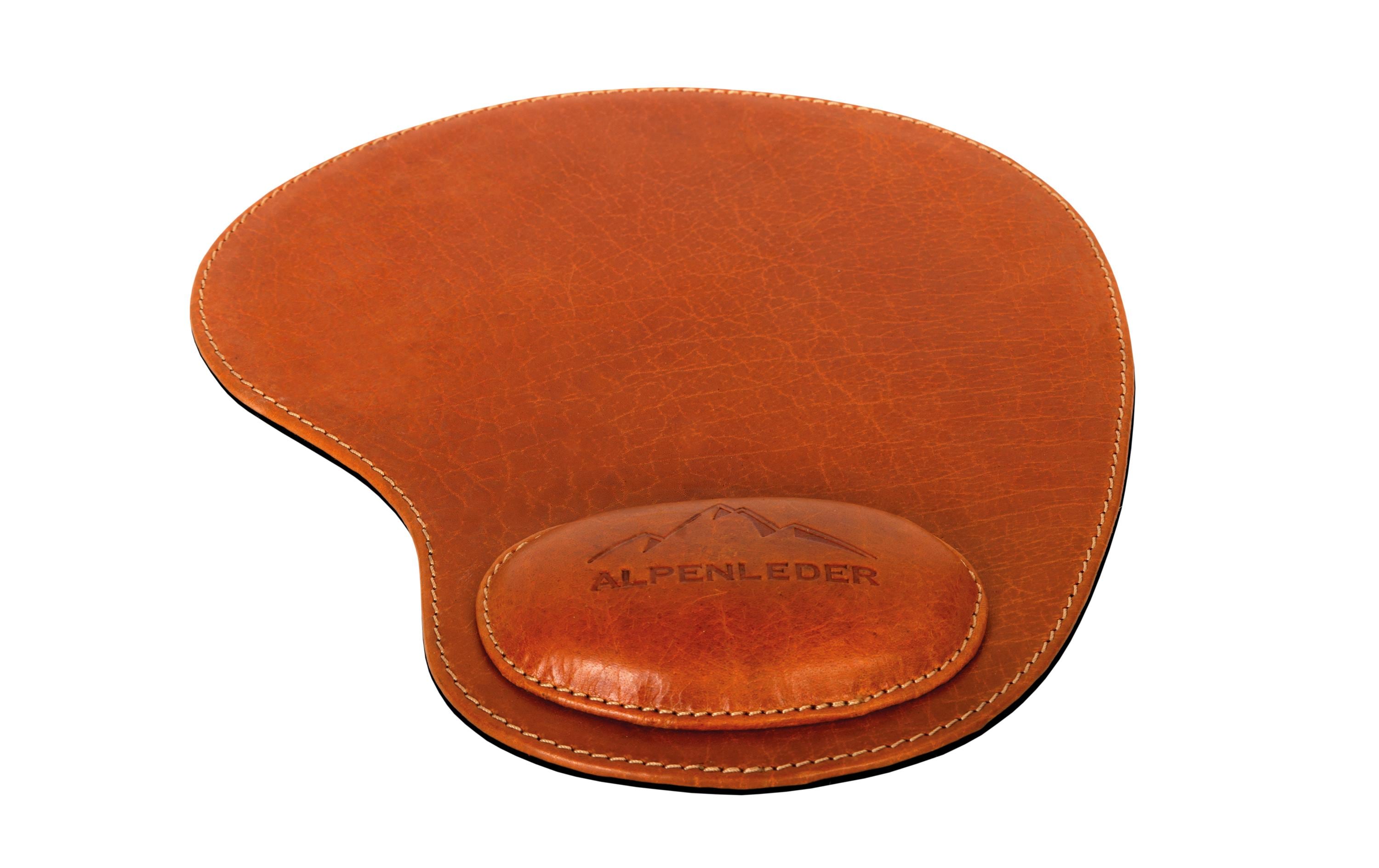 Alpenleder Mausmatte "Salem" 20x24cm, cognac