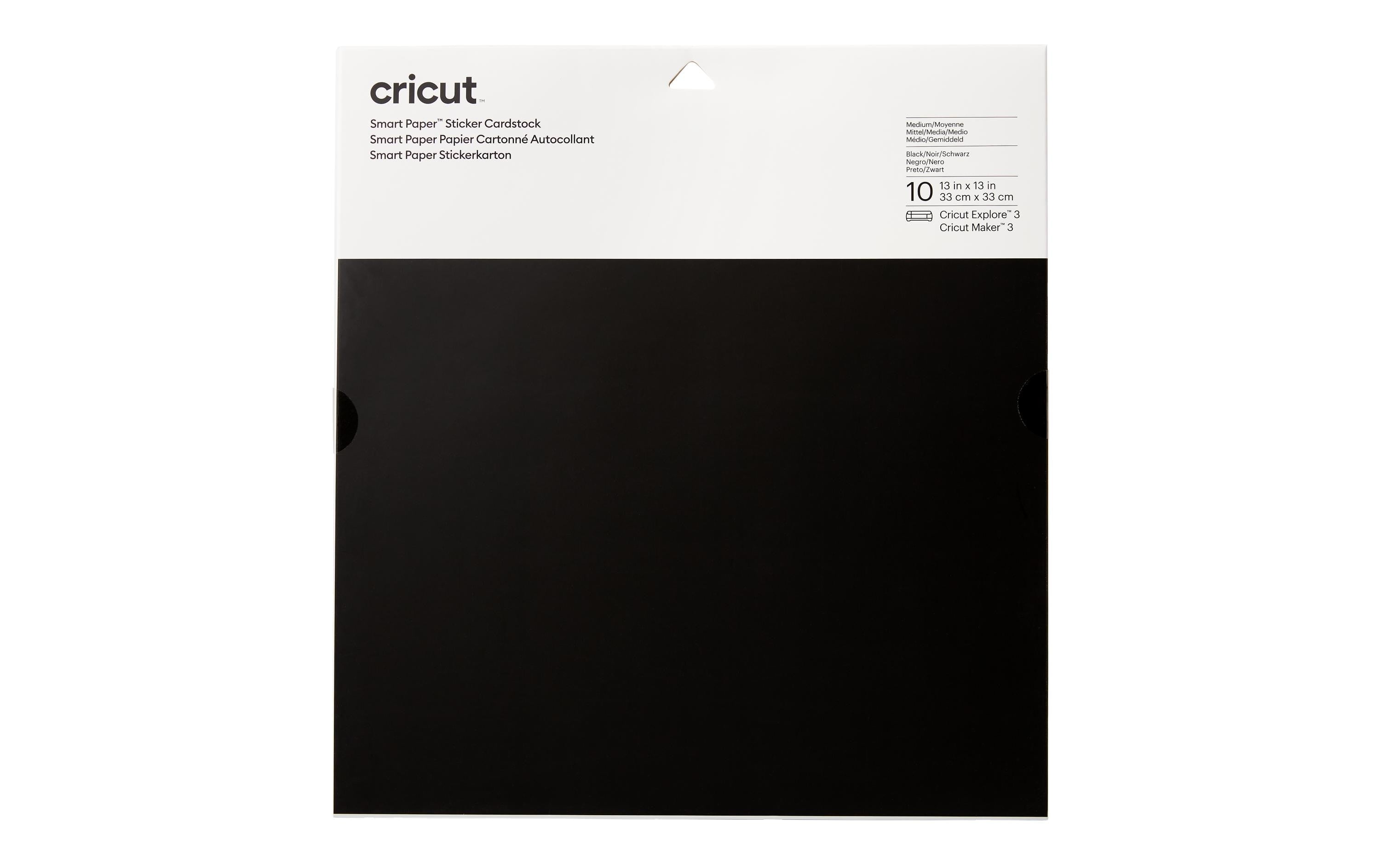 Cricut Stickerpapier Smart, 10 Blatt Black 33 x 33 cm, Maker 3/Explore Air 3