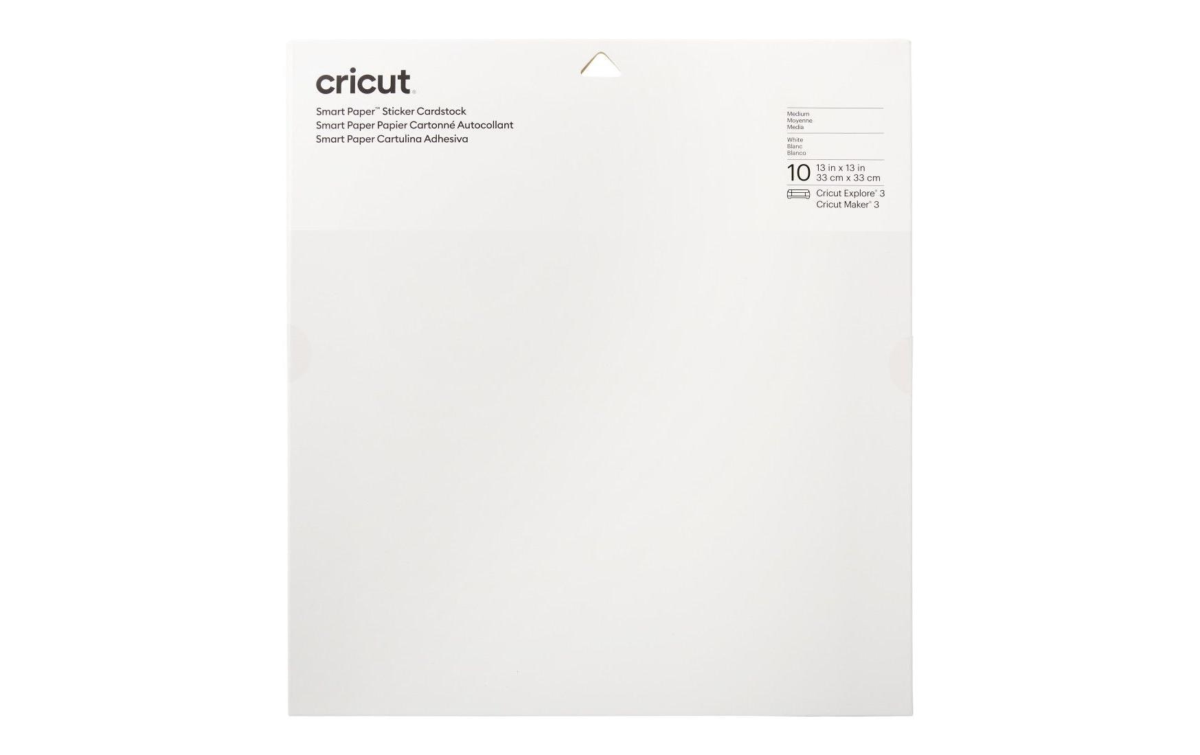 Cricut Stickerpapier Smart, 10 Blatt Weiss 33 x 33 cm, Maker 3/Explore Air 3