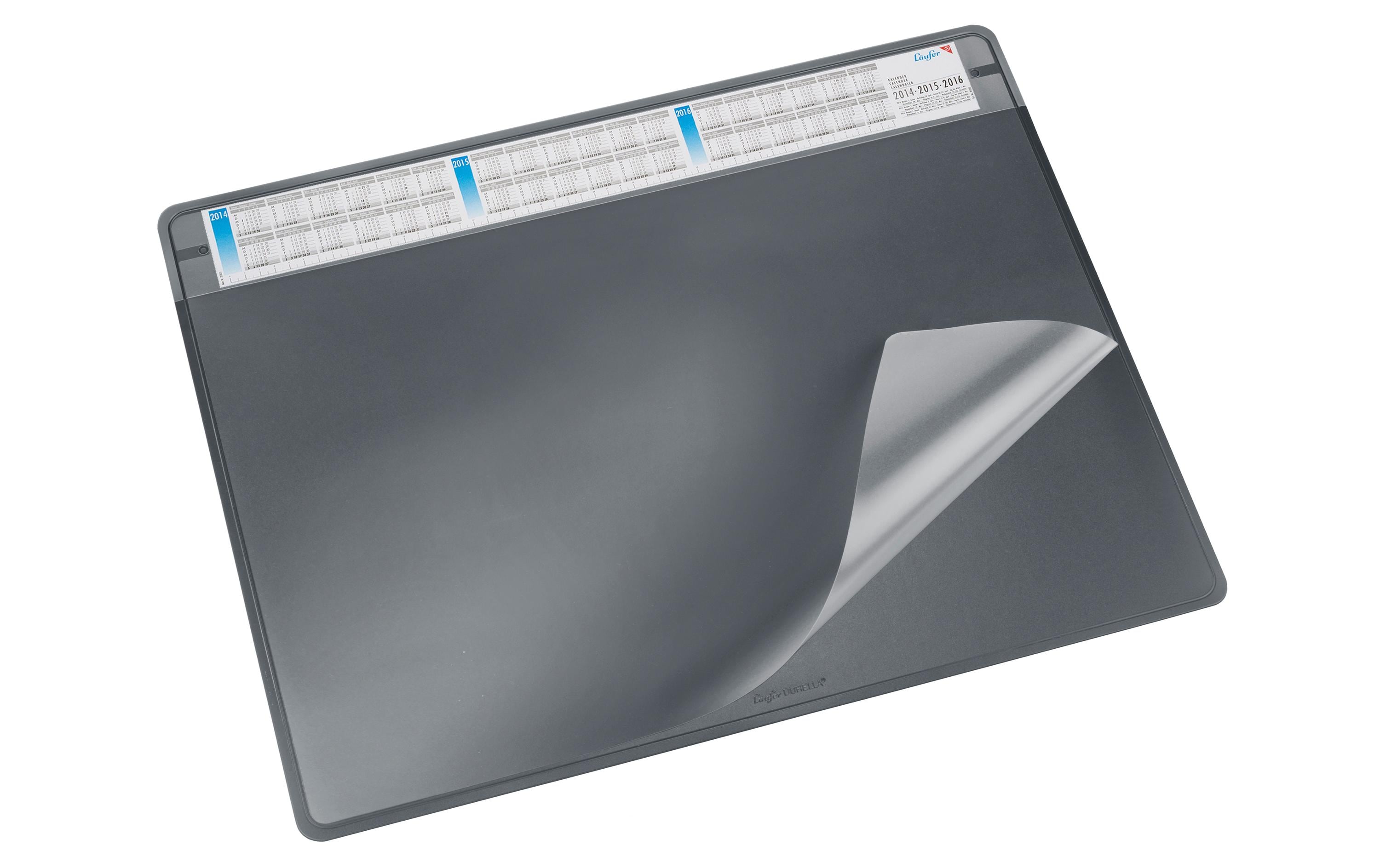 Läufer Schreibunterlage Durella Soft schwar 50 x 65 cm, mit Kalender