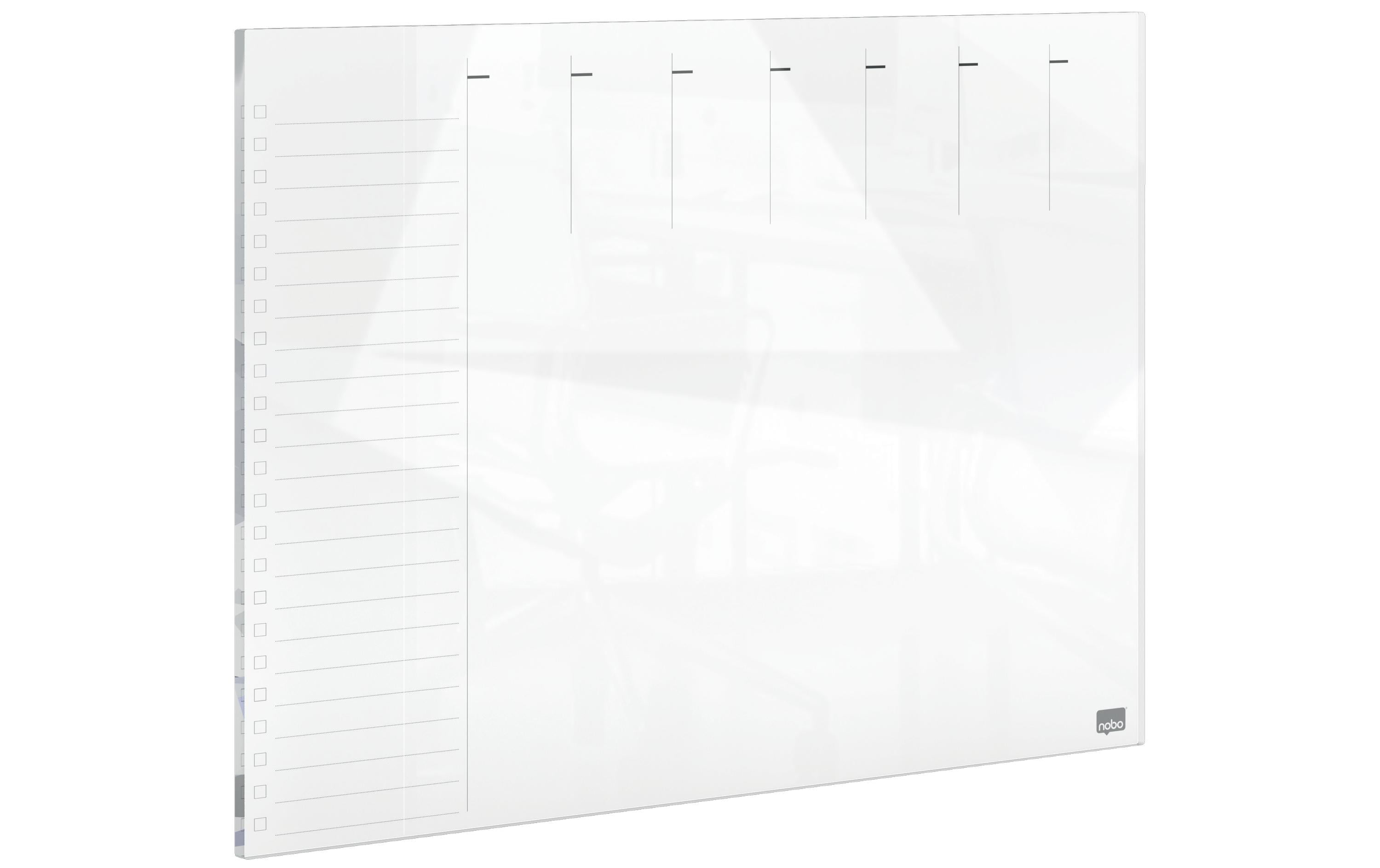 Nobo Glasboard Wochenplaner 56x43cm weiss