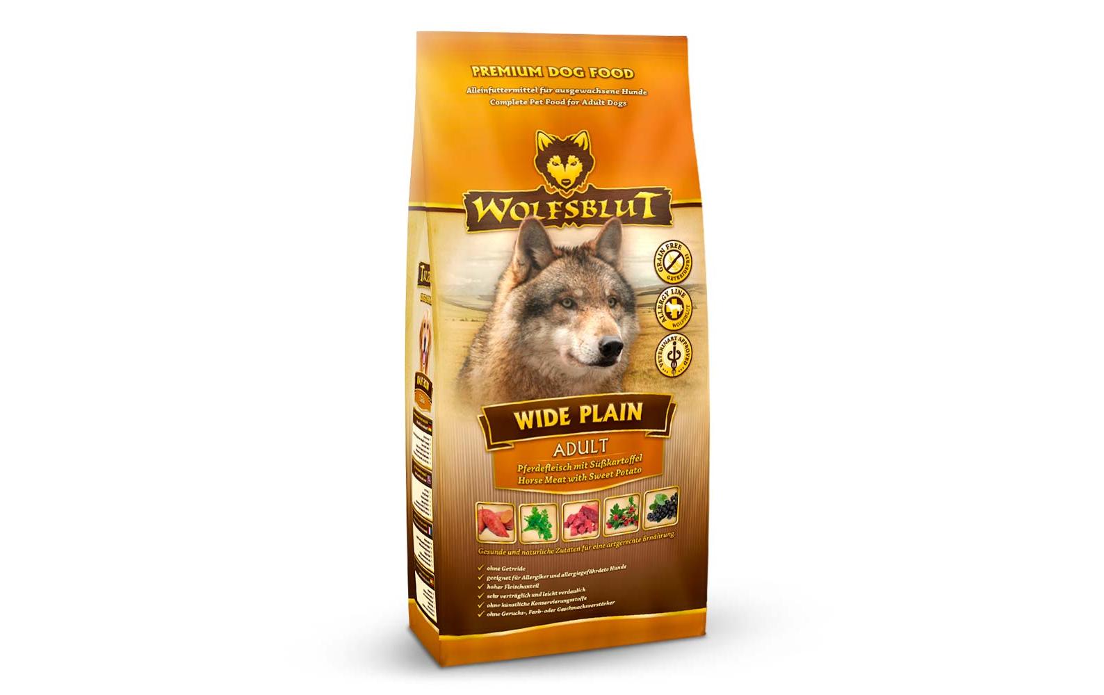 Wolfsblut Dog  Wide Plain Adult Pferd Süsskart. 2kg