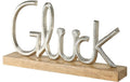 Boltze Schriftzug Glück aus Mangoholz