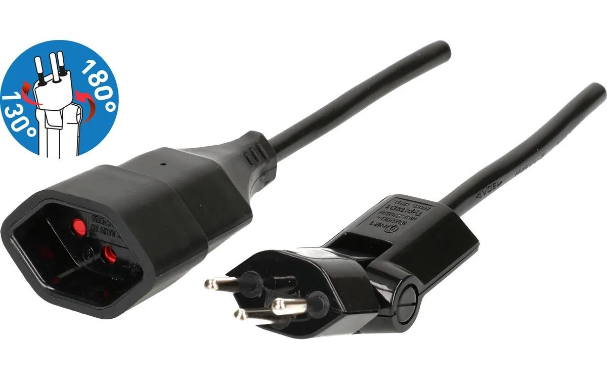 Max Hauri Verlängerungskabel 0.5 m MS schwarz, Clip-Clap-Stecker, Kinderschutz