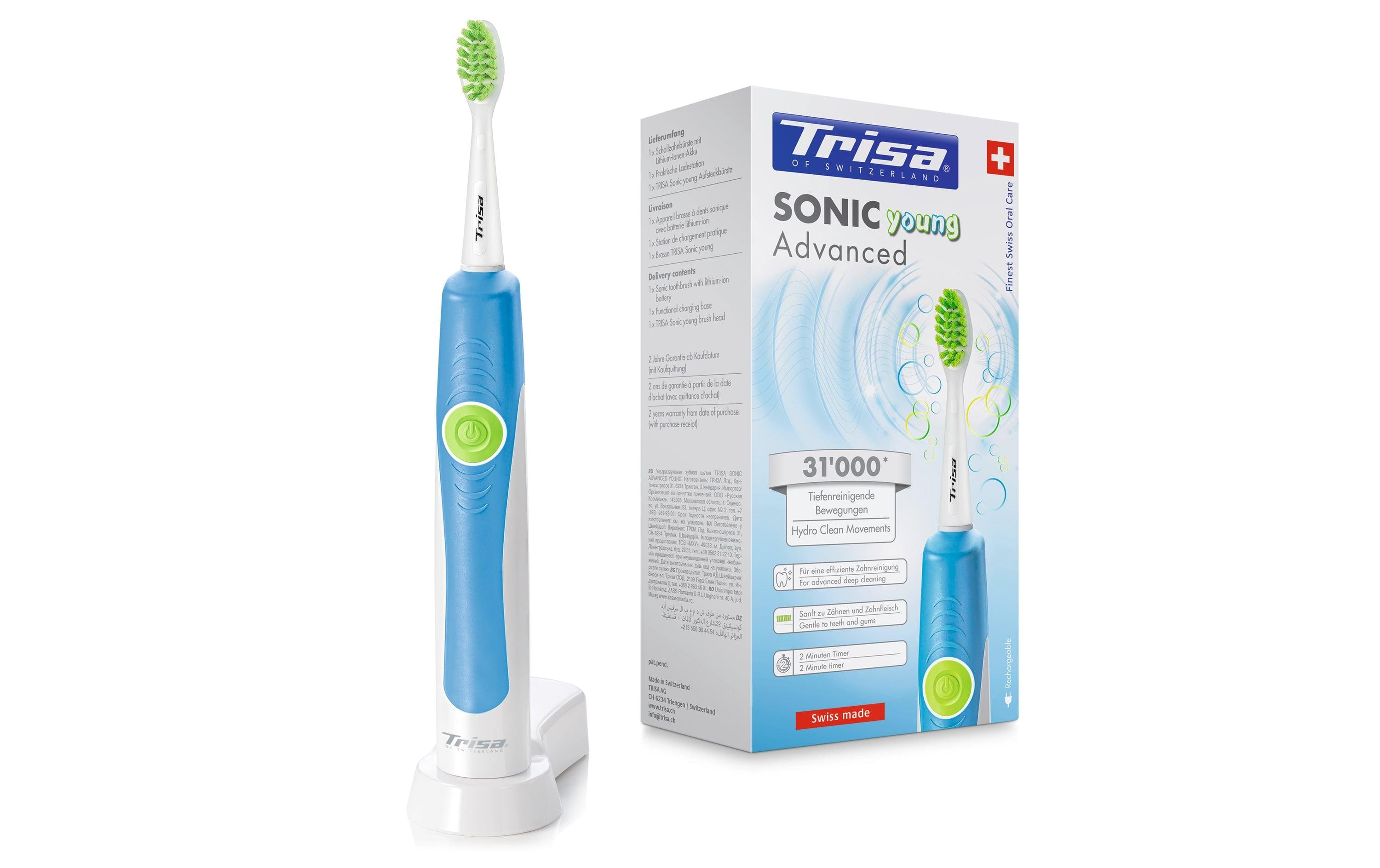 Trisa Zahnbürste Sonic Advanced Young blau, Schall