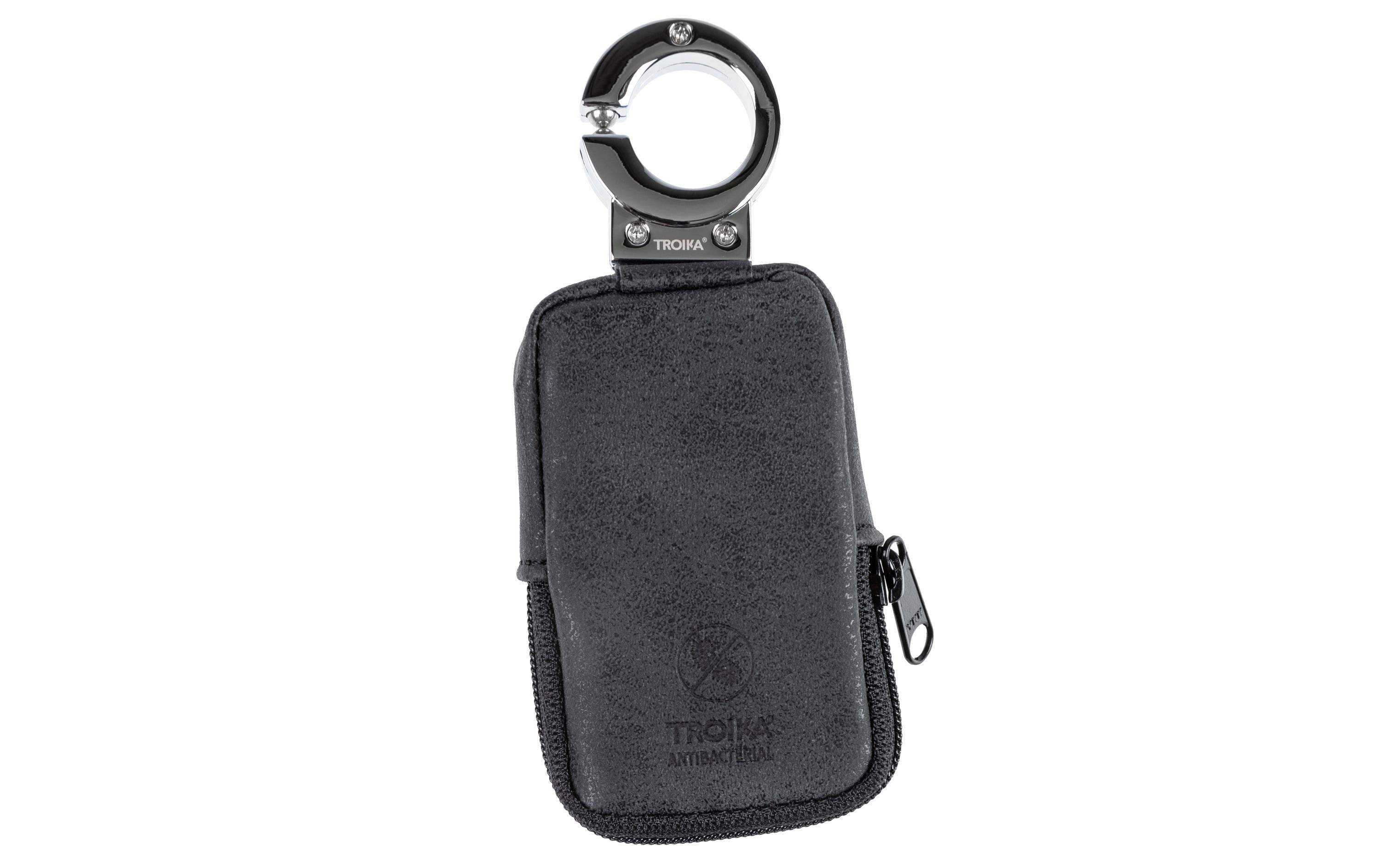 TROIKA Schlüsselanhänger Clean Click mit Tasche für Kleingeld, schwarz