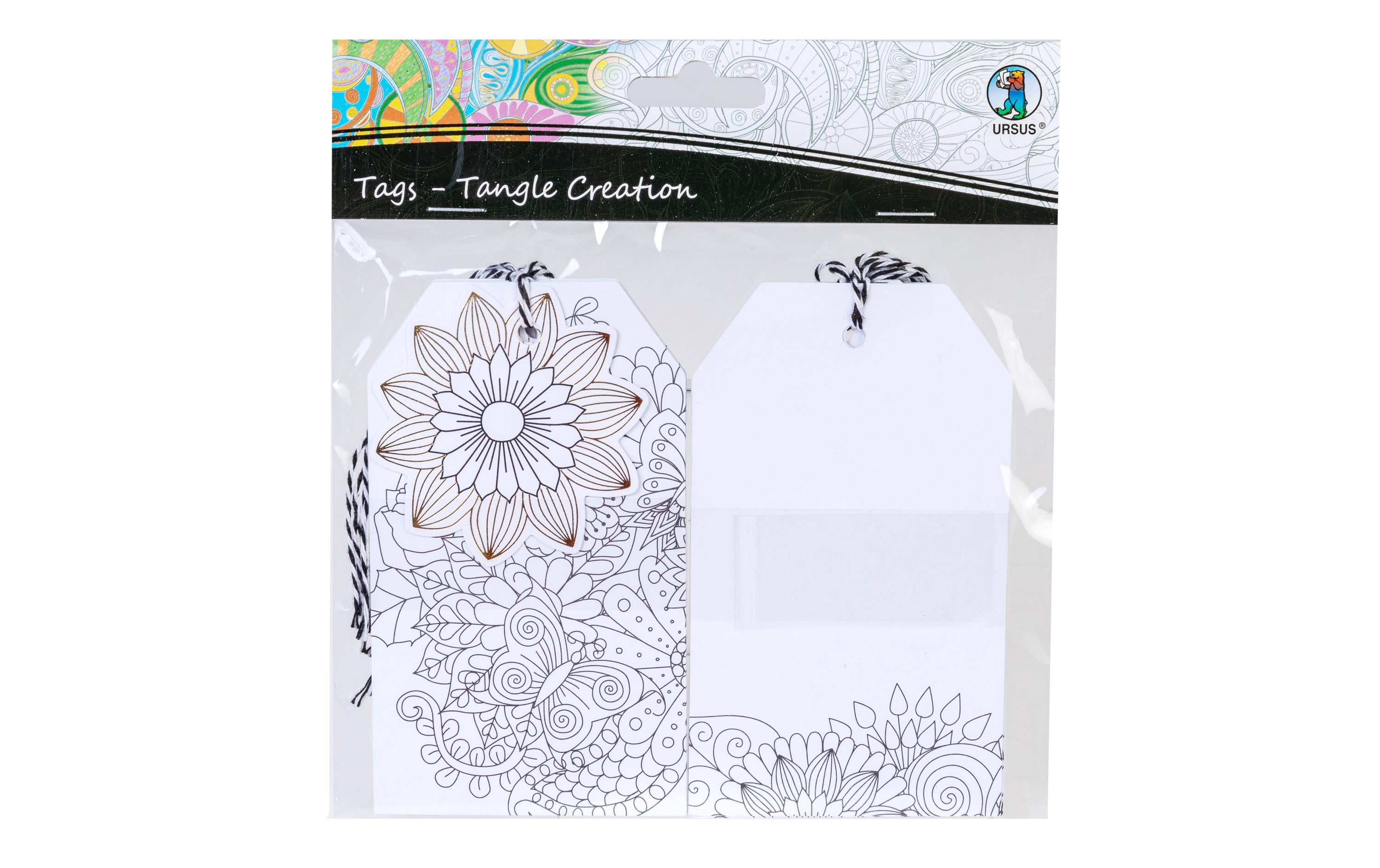 URSUS Geschenkanhänger Tangle Creation 10 Stück, 7x12 cm, Blume