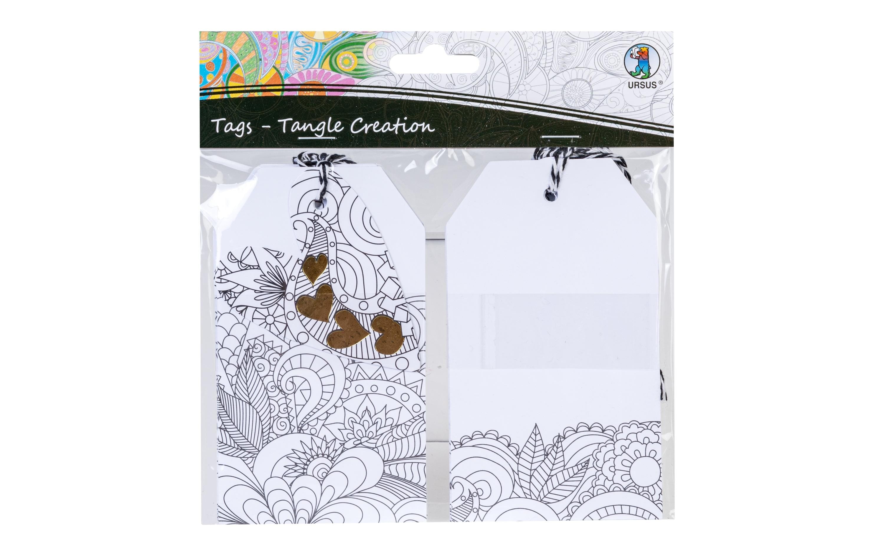 URSUS Geschenkanhänger Tangle Creation 10 Stück, 7x12 cm, Herz