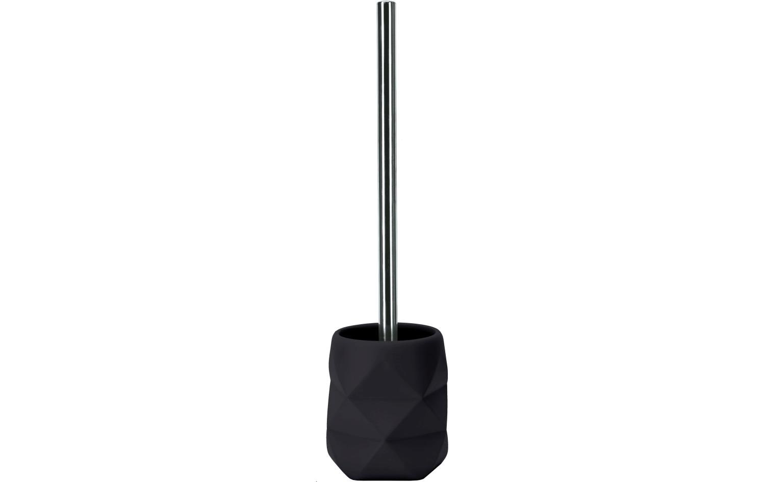 Kleine Wolke WC-Bürstengarnitur Crackle Polyresin, schwarz