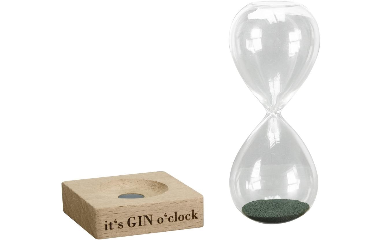 See Mann Garn Deko Sanduhr Gin oClock Glas, Bambus