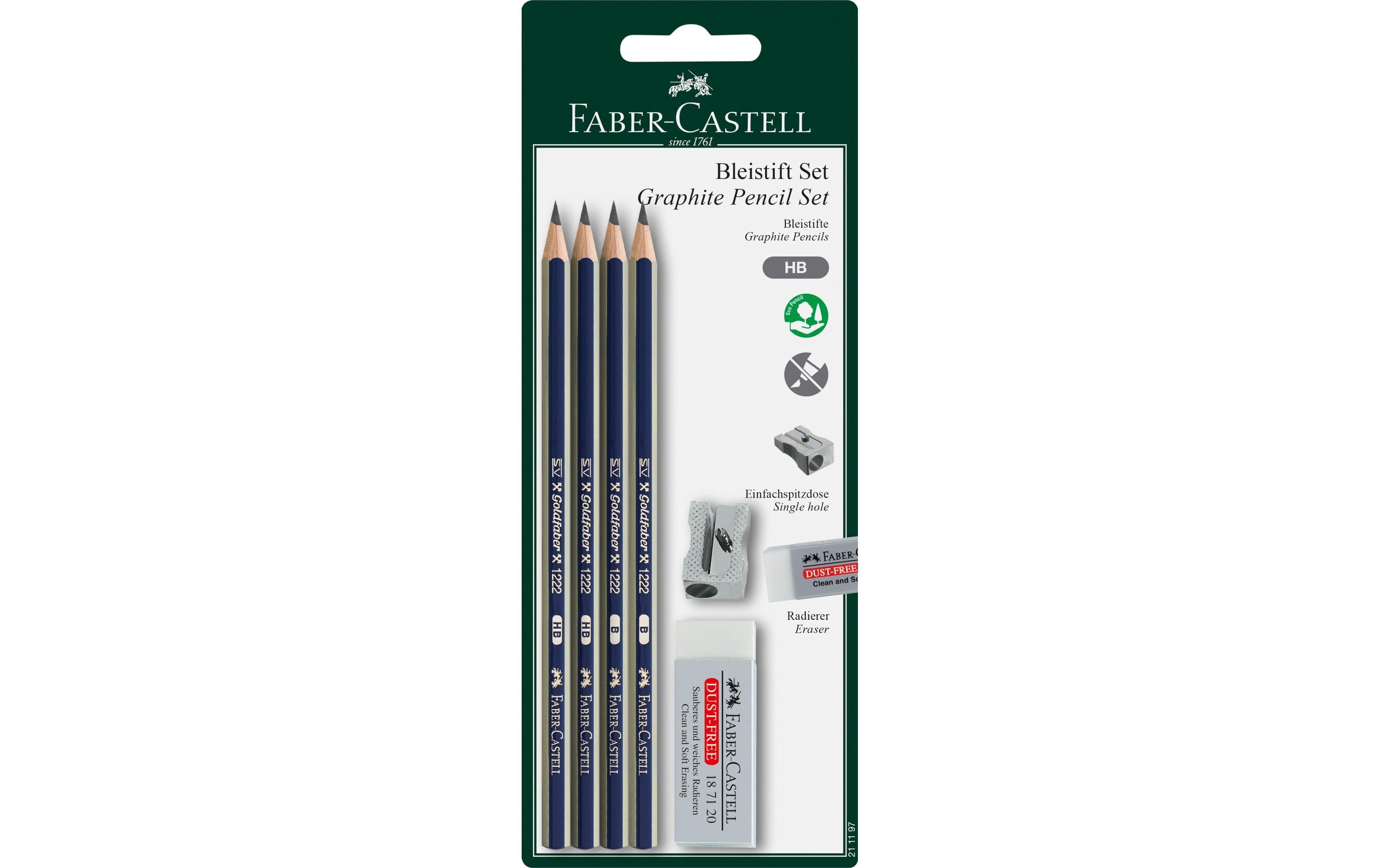 Faber-Castell Bleistift Goldfaber Set 4 Bleistifte, 1 Radierer, 1 Spitzer