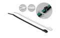Delock Kabelbinder 205x2.5 100 Stk. Mit flachem Kopf, Schwarz/Transparent