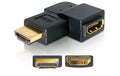 Delock Adapter HDMI Stecker zu HDMI Buchse 90° links