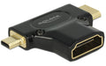 Delock Adapter HDMI-A Buc.-Mini-C/Micro-D HDMI-A Buc.zu Mini-C Steck.+ Micro-D Steck.