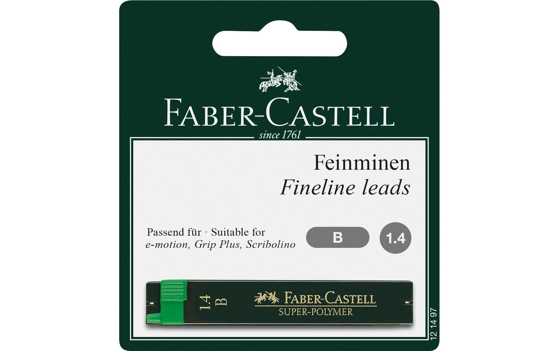 Faber-Castell Feinmine Super Polymer Härte: B, 1.4 mm, 12 Stück