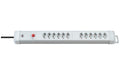 Brennenstuhl Premium-Line Steckdosenleiste 12xT13, ohne Schalter, lichtgrau, 3m Kabel