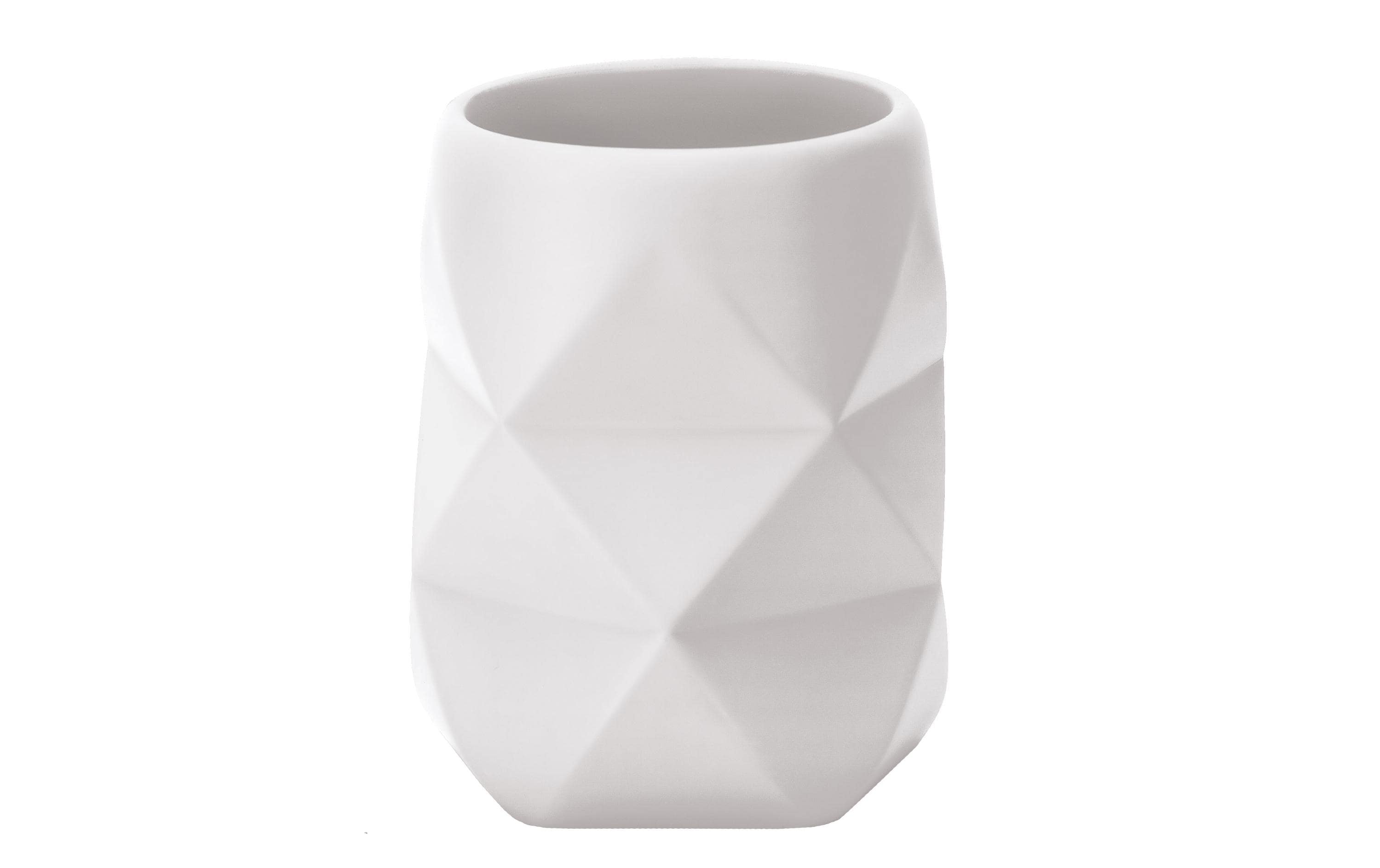 Kleine Wolke Zahnputzbecher Crackle Polyresin, weiss