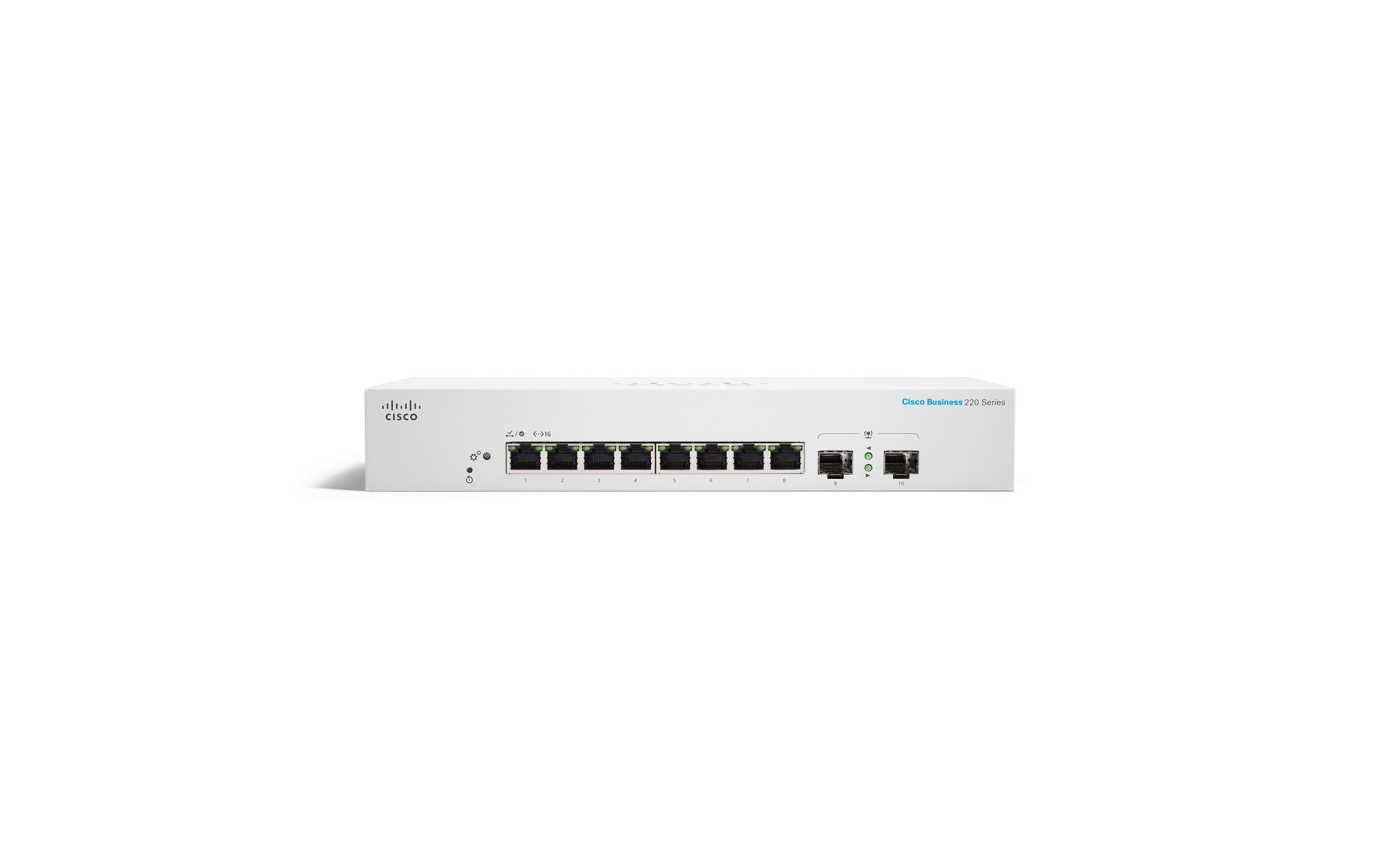 Cisco CBS220-8T-E-2G: 8 Port Smart Switch 8xGE, 2xGE/SFP