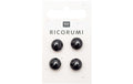 Rico Knopfaugen mit Steg braun-schwarz, 11 mm, 4 Stück