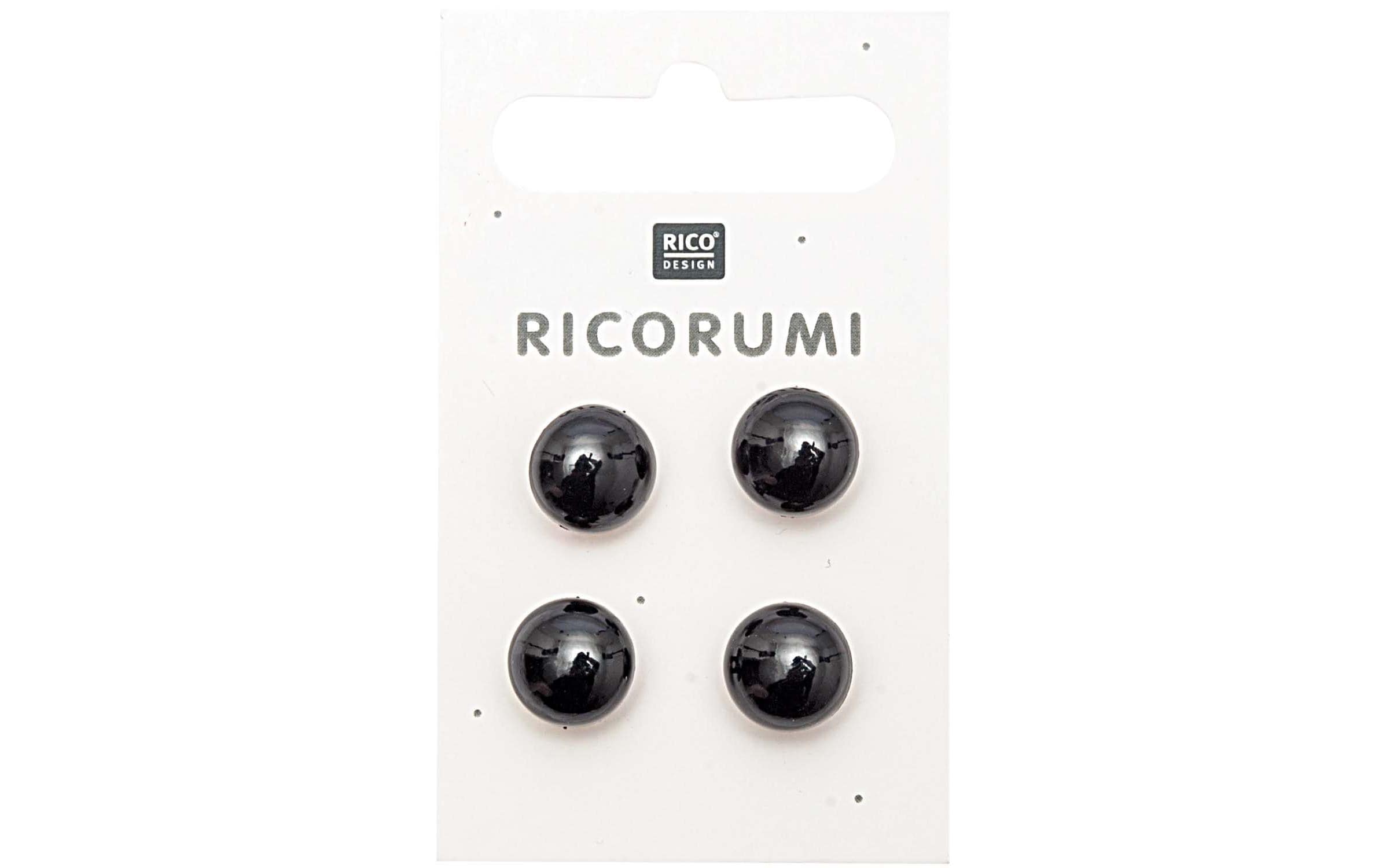 Rico Knopfaugen mit Steg braun-schwarz, 11 mm, 4 Stück