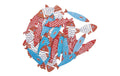 Rico Streudeko Holz Fische rot, weiss, blau 36 Stk., 35mm x 16mm - 45mm x H 14mm