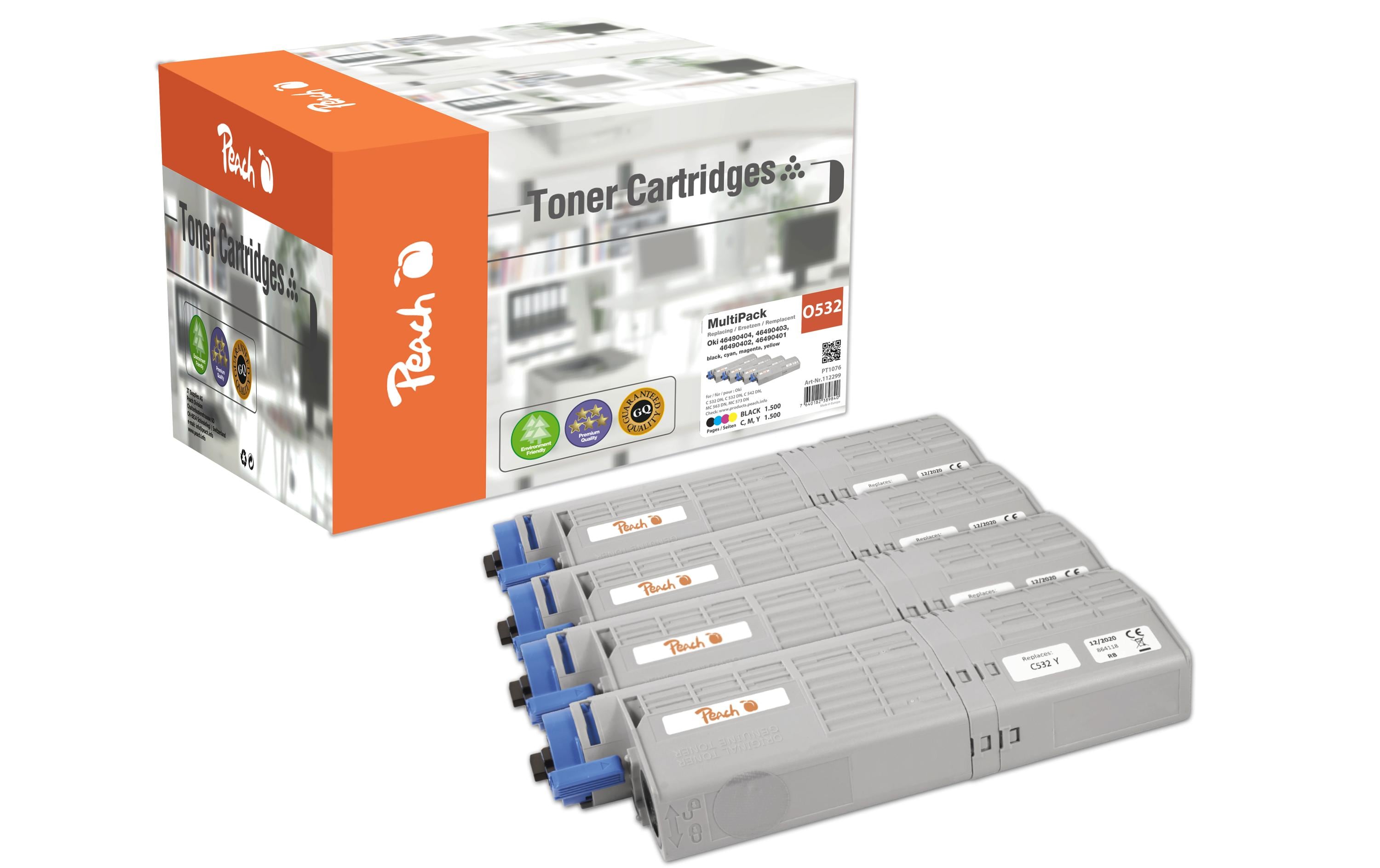 Peach Toner OKI 46490401-4 Black, Cyan, Magenta, Yellow