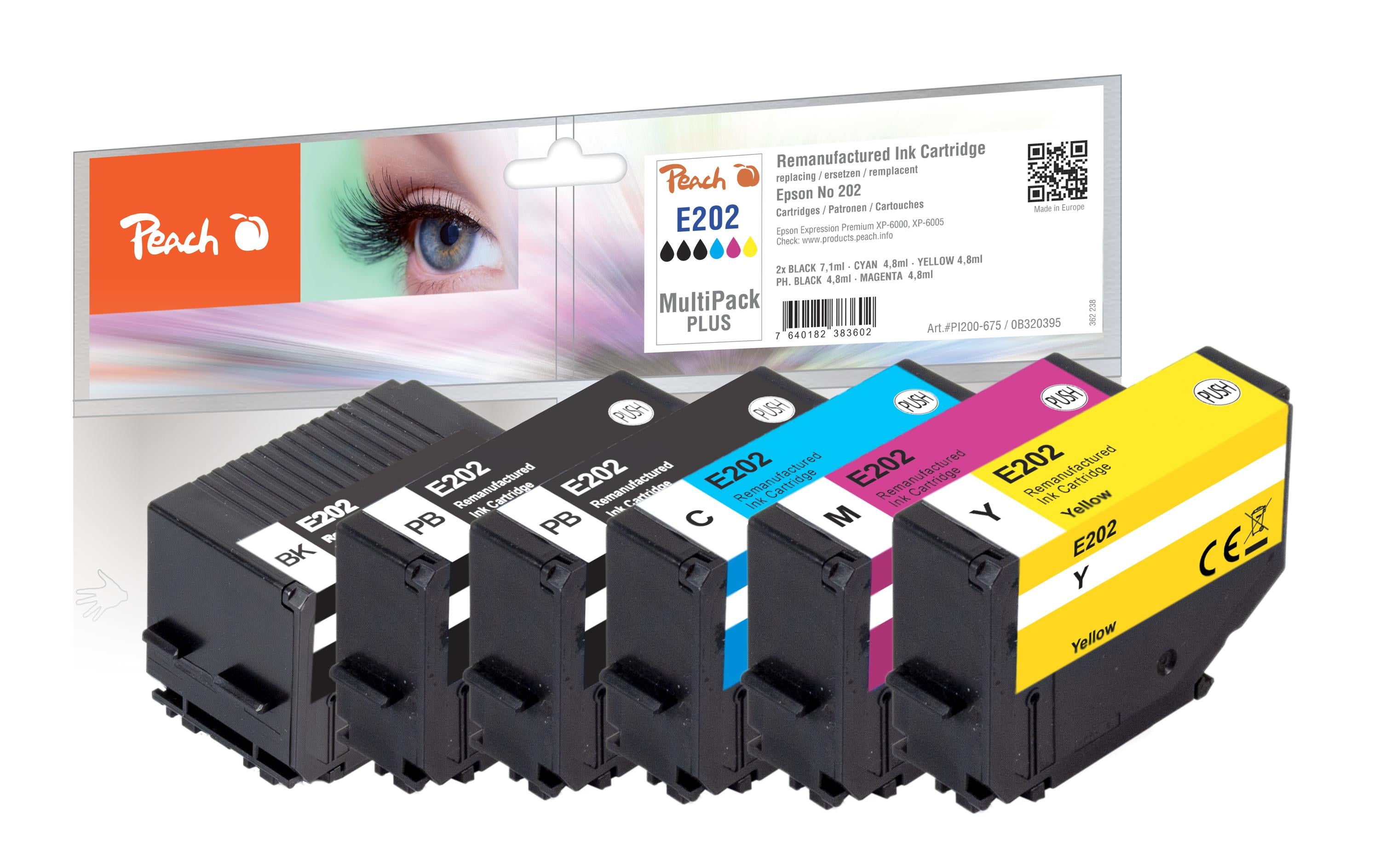 Peach Tinte Epson Nr. 202 2x BK, 1x PHBK, C, M, Y