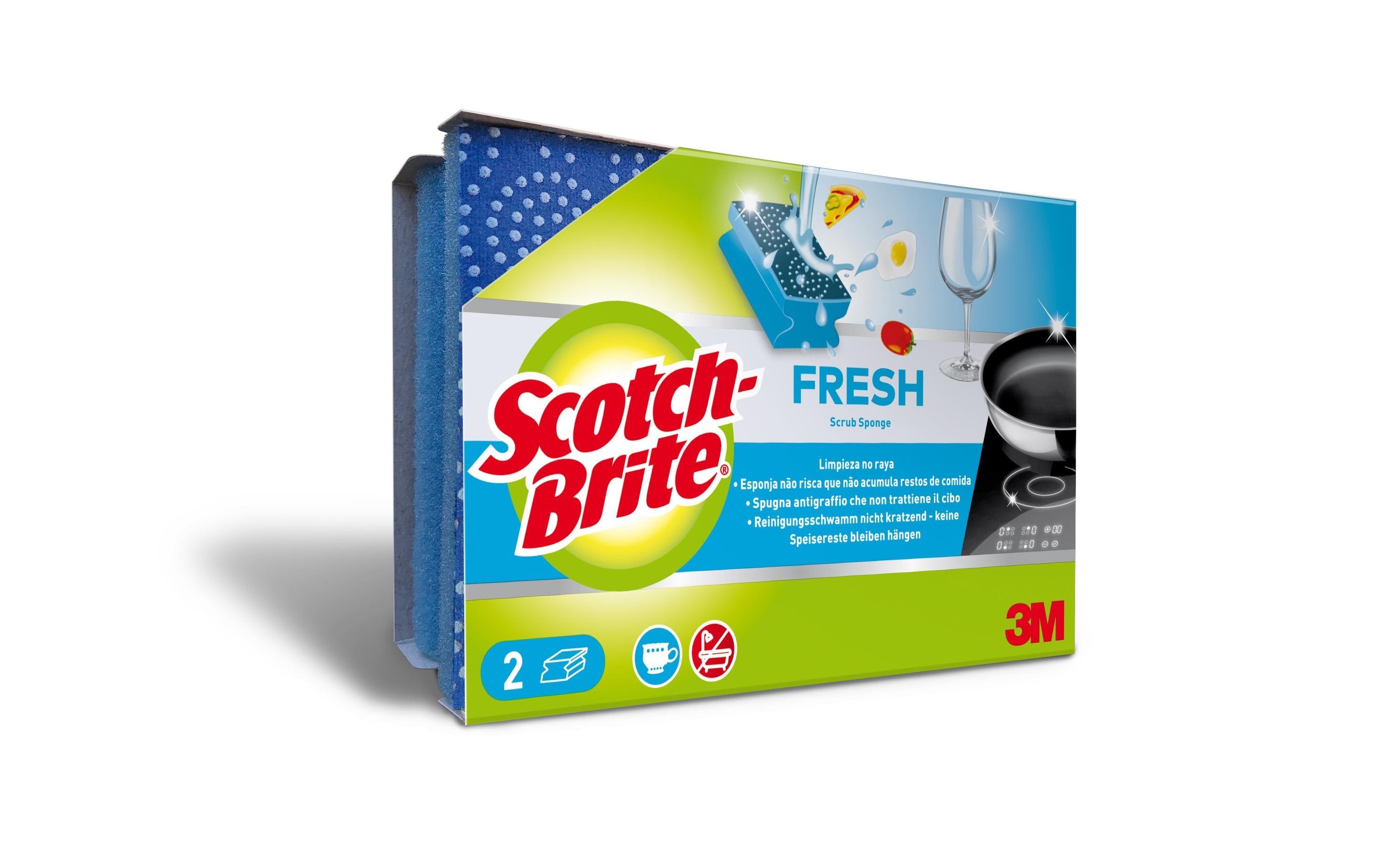 3M Scotch-Brite Schwamm Fresh blau, 2 Stück
