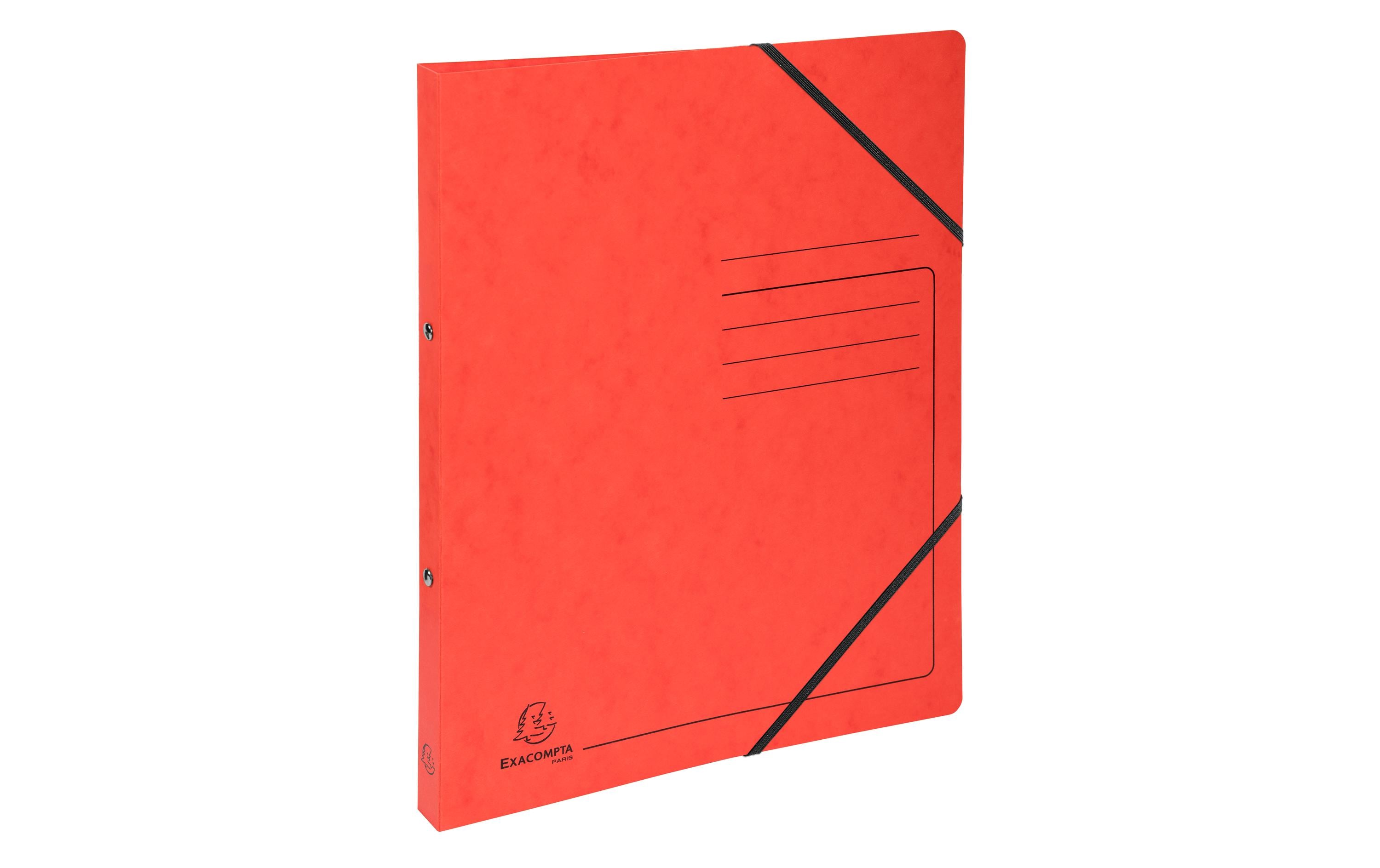 Exacompta Ringbuch Top Color 2 cm mit Gummiband, Format A4, Rot