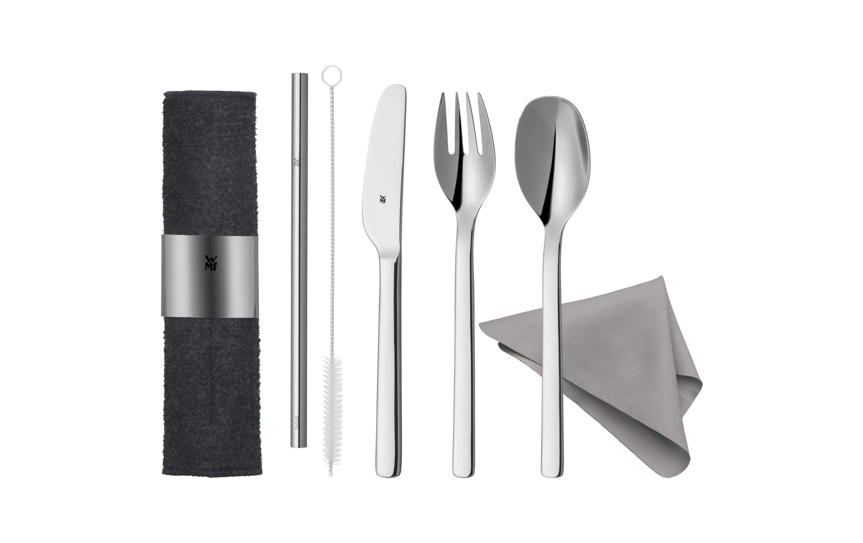WMF Besteck-Set My2Go 8 teilig Filzcase mit Clip und Reinigungstuch