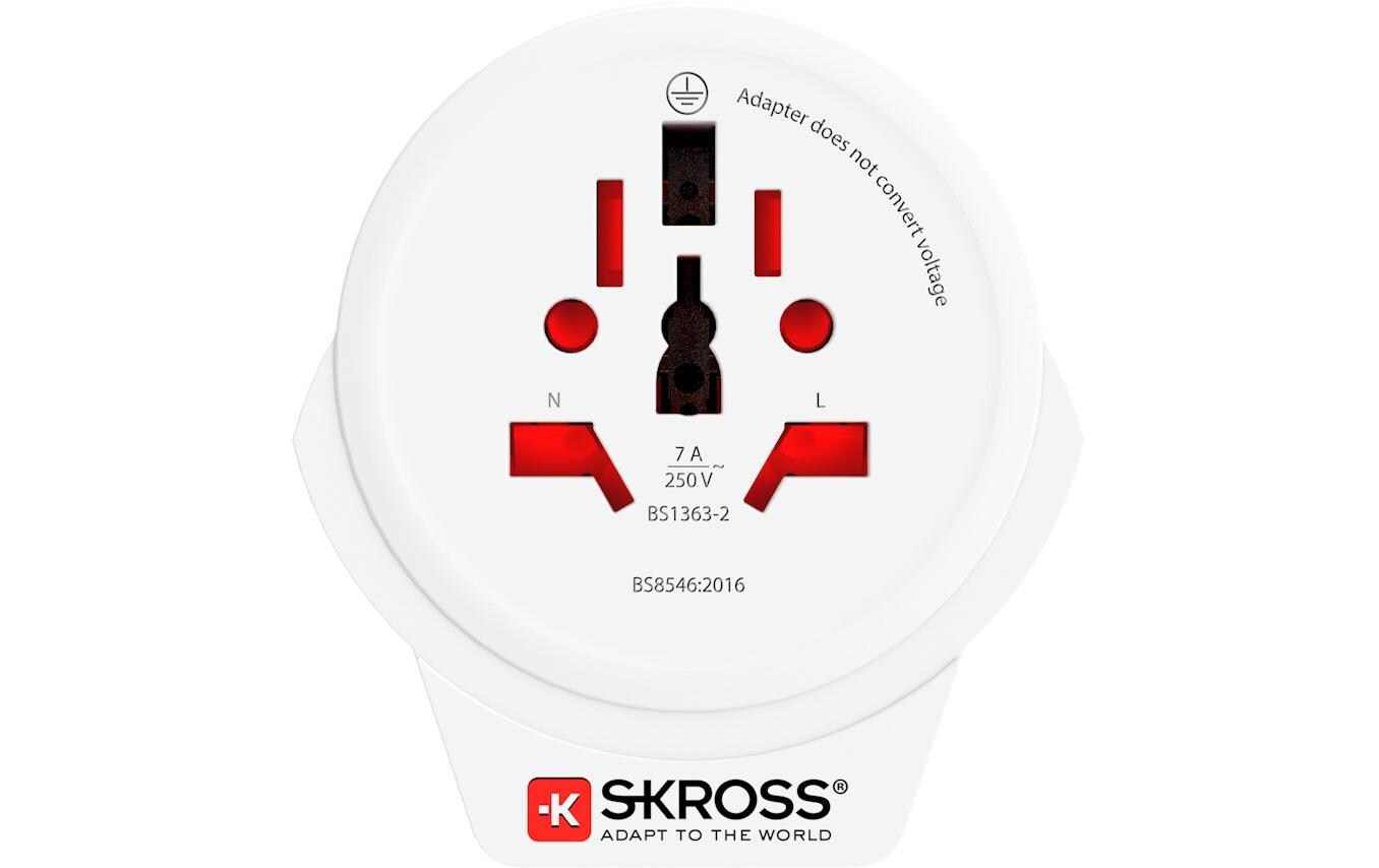 SKROSS Reiseadapter World to UK mit USB Ladegerät