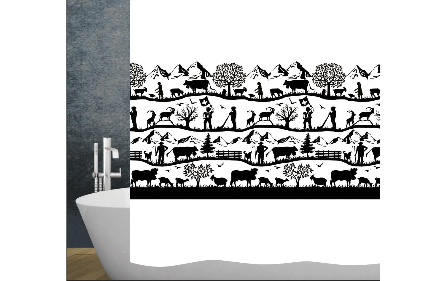 diaqua Duschvorhang Swiss Dreams 100% Polyester, 120 x 200 cm, waschbar