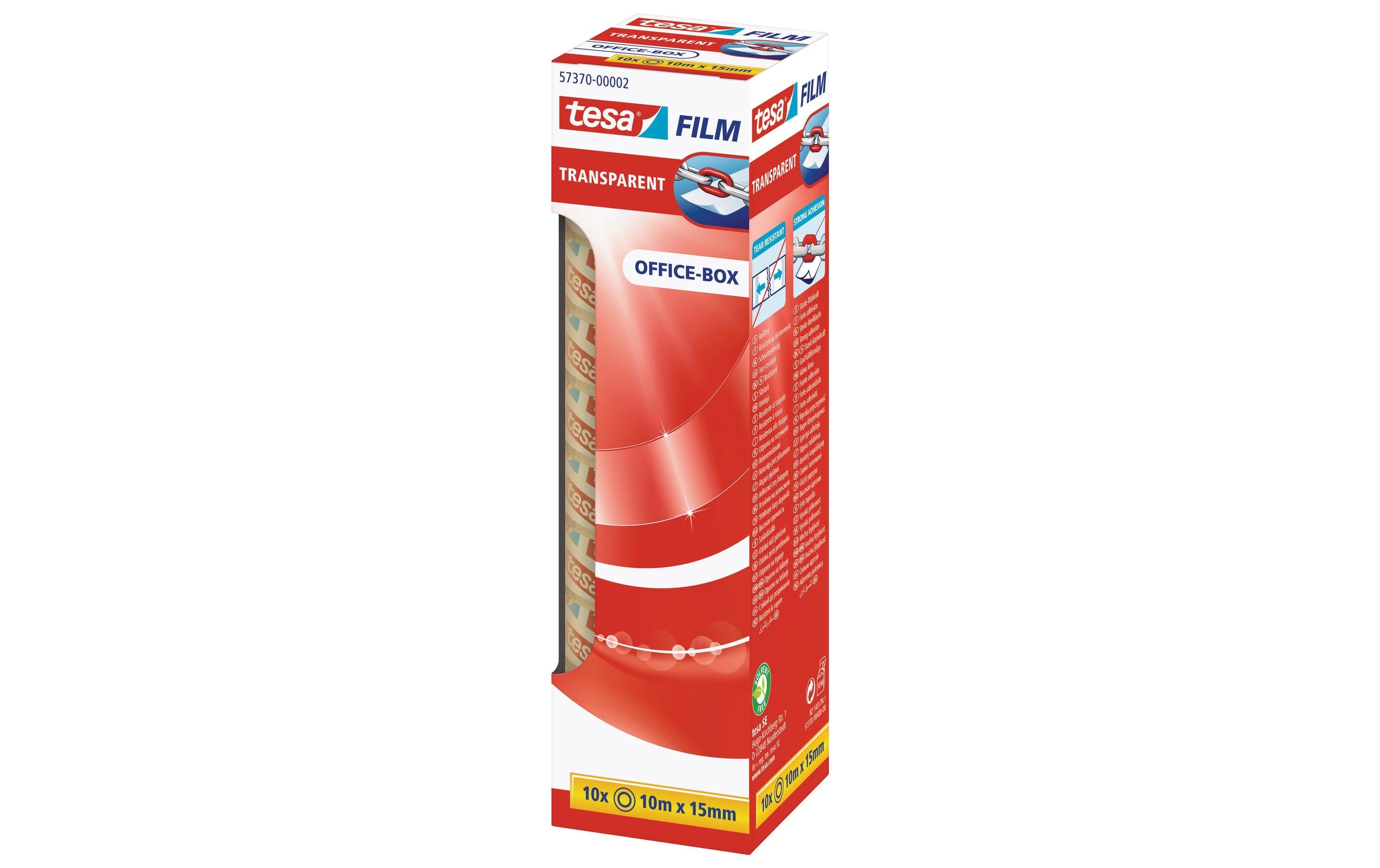 Tesa Klebeband Tesafilm transparent 10m x 15mm, 10 Rollen