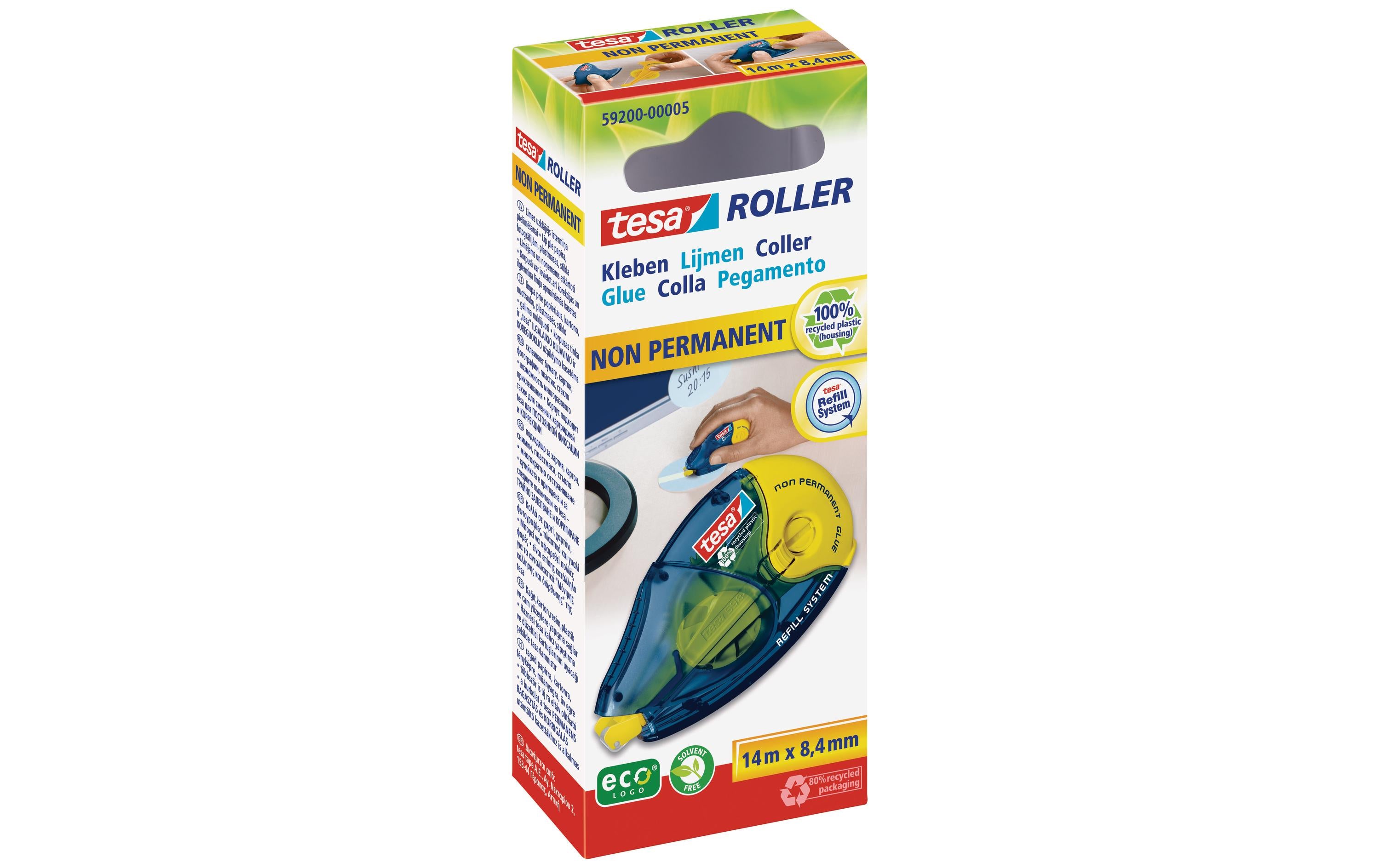 Tesa Kleberoller Non Permament ecoLogo 8.4mm, nachfüllbar