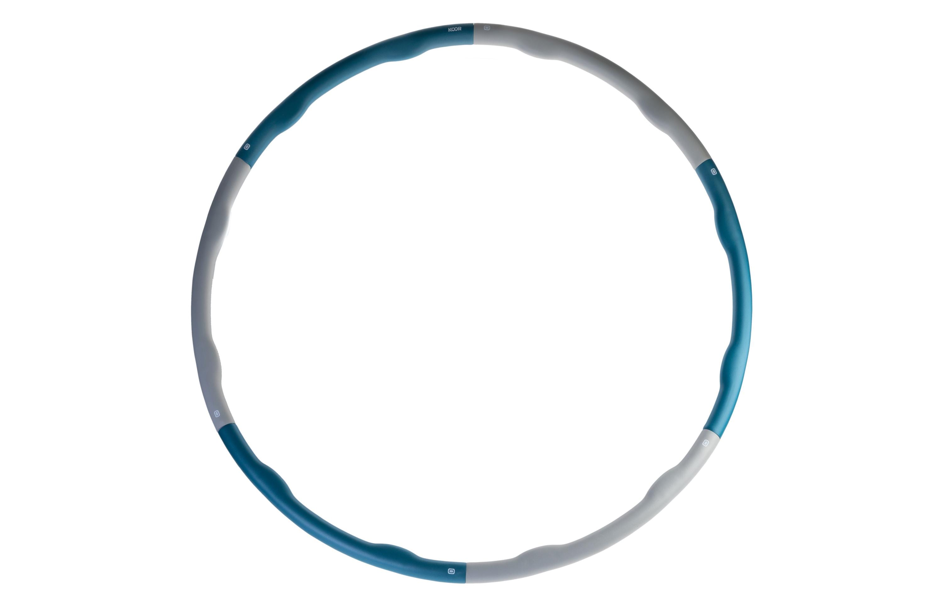KOOR Hula Hoop Lulu 1.5 kg / 6-Segmente grau-blau, 100cm Durchmesser