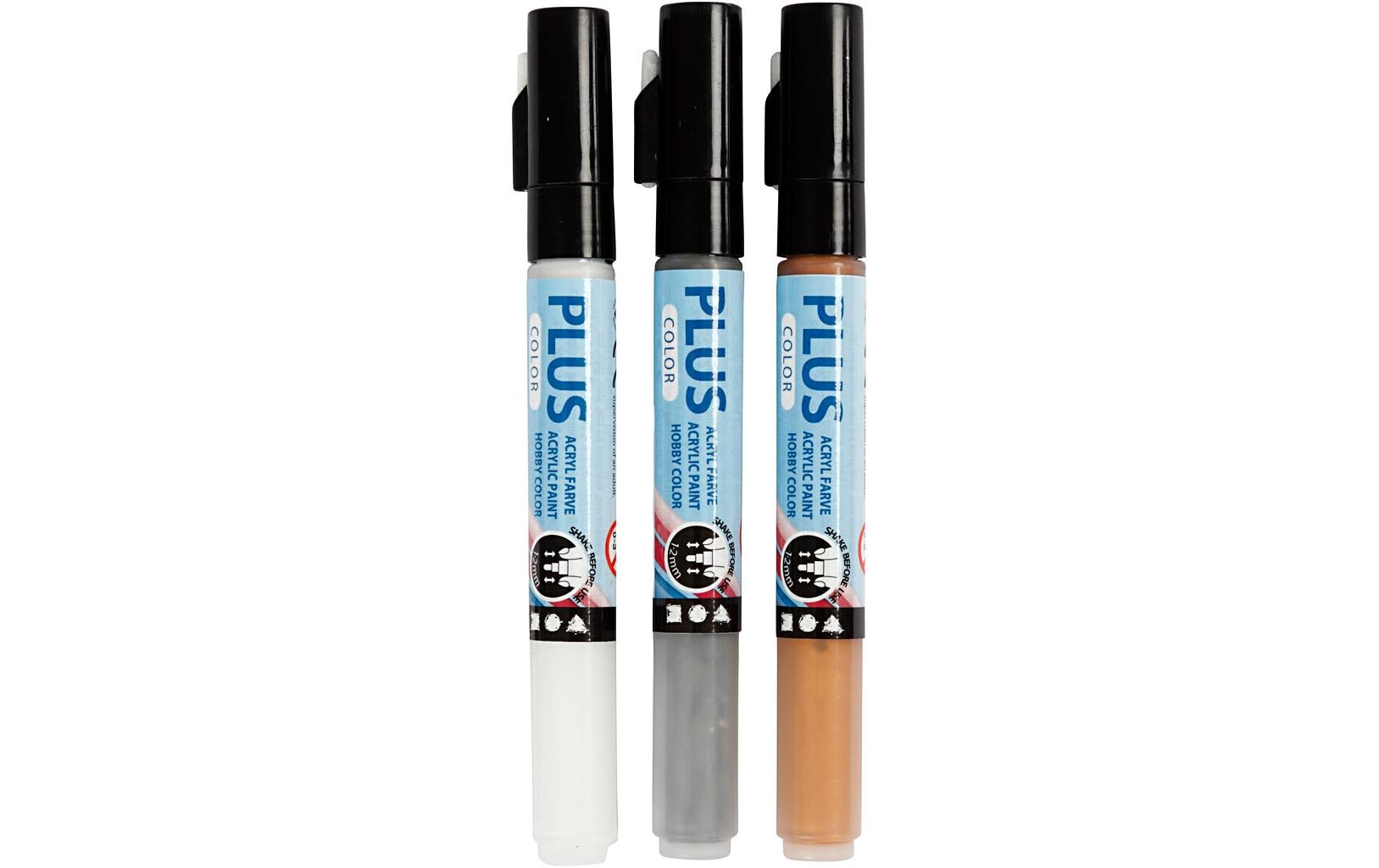 Creativ Company Acrylmarker Gold/Silber 3er Set. Strichstärke 1-2 mm